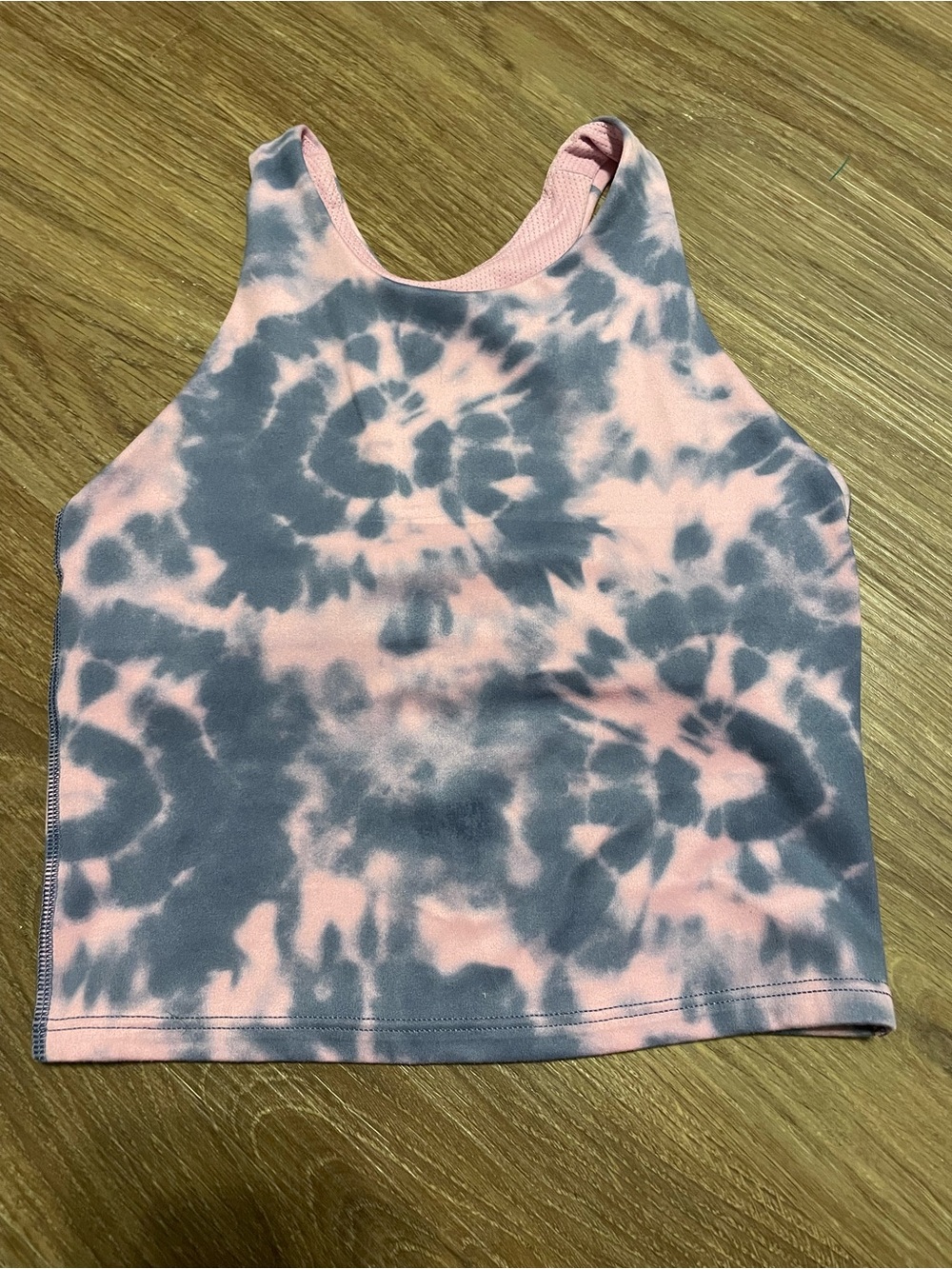 Athleta Girl Pink and Gray Tie-Dye Tank